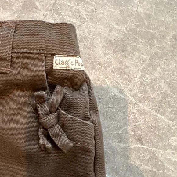 Classic Pooh Disney Brown Pants Embroidered with Bows 24M Girls - Picture 3 of 6